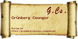 Grünberg Csongor névjegykártya